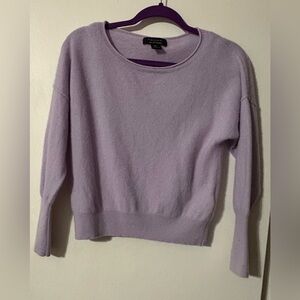 Tahari Women's Lavender 2 ply 100% Cashmere Crew Neck Sweater Medium